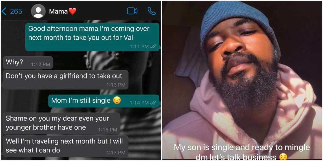 Woman in search of girlfriend for her son after he asked to take her out on Valentine's Day because he doesn't have a lover Woman in search of girlfriend for her son after he asked to take her out on Valentine's Day because he doesn't have a lover