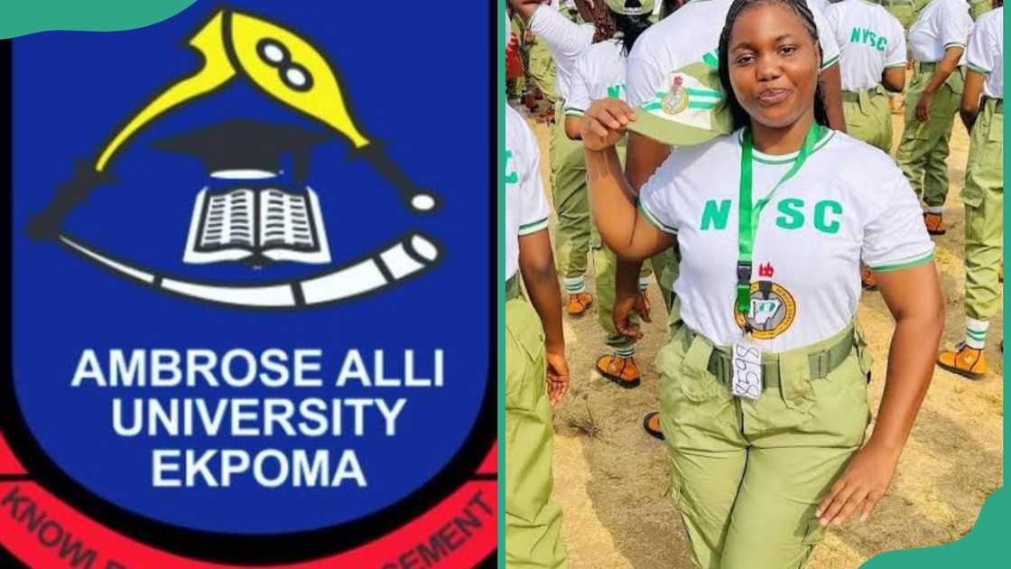 Ambrose Alli University Ekpoma (AAU Ekpoma) official logo and students Ambrose Alli University Ekpoma (AAU Ekpoma) official logo and students