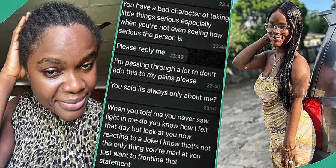 Lady leaks chat as boyfriend begs her profusely Lady leaks chat as boyfriend begs her profusely