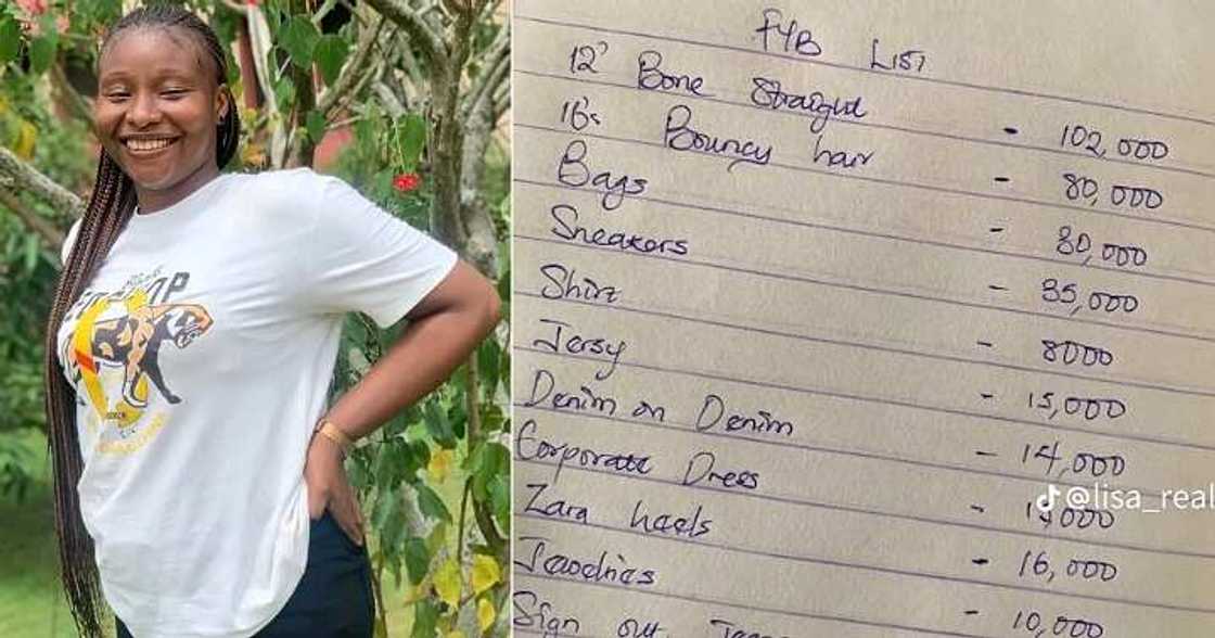 Nigerian lady displays her N342k graduation list