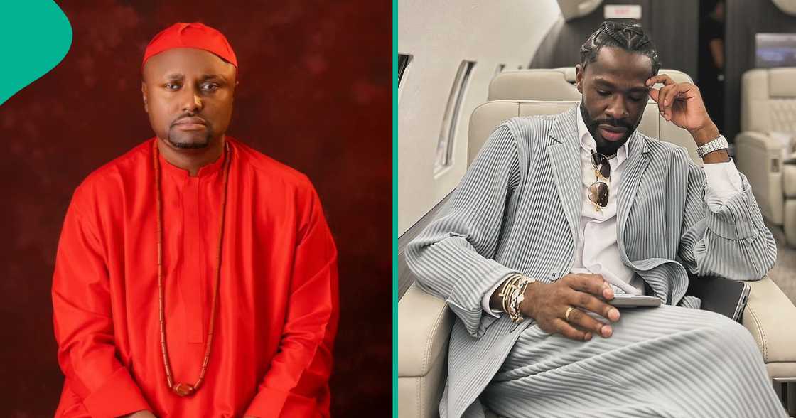 Isreal DWM and Prince Bobo Ajudua meet amid Davido's birthday. Isreal DWM and Prince Bobo Ajudua meet amid Davido's birthday.