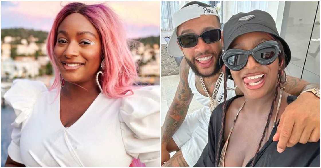 Singer DJ Cuppy and Dutch footballer Memphis Depay Singer DJ Cuppy and Dutch footballer Memphis Depay