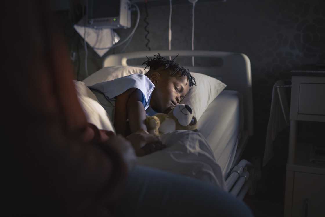 A boy in hospital