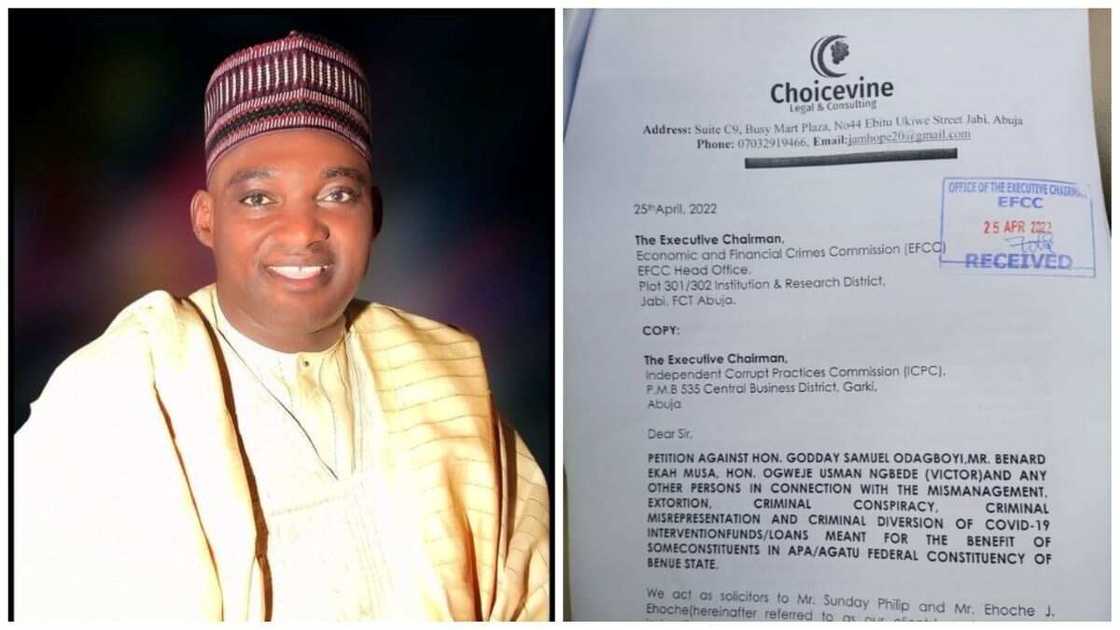 Benue lawmaker, Godday Samuel, COVID-19, coronavirus, ICPC, EFCC Benue lawmaker, Godday Samuel, COVID-19, coronavirus, ICPC, EFCC