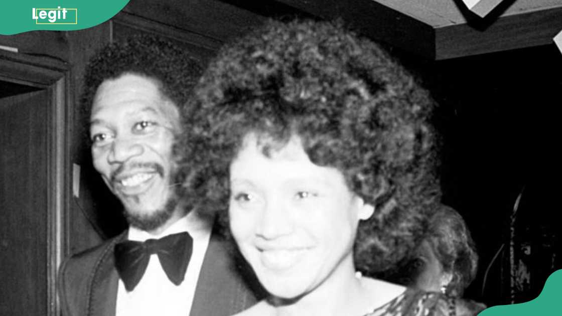 Morgan Freeman and Jeanette at the Mighty Gents Broadway opening party