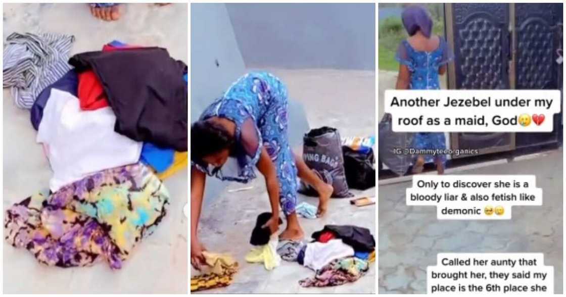 Sends housemaid packing, charms, witchcraft, burn clothes Sends housemaid packing, charms, witchcraft, burn clothes