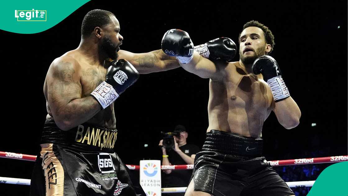 Jermaine Franklin and Moses Itauma in action during their WBA International and WBO Inter-Continental Heavyweight bout at the Co-op Live Arena in Manchester on March 28, 2026. Photo by Nick Potts