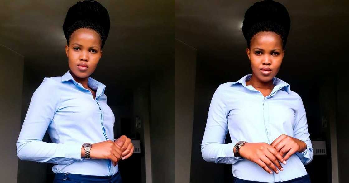 "Here's to growth": SA lady celebrates 1st day on job with fiery snaps "Here's to growth": SA lady celebrates 1st day on job with fiery snaps