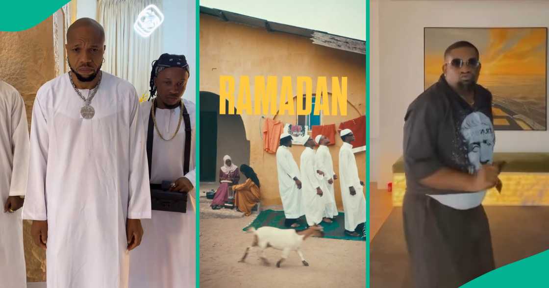 Don Jazzy, Charles Okocha dancing to Ramadan song. Don Jazzy, Charles Okocha dancing to Ramadan song.