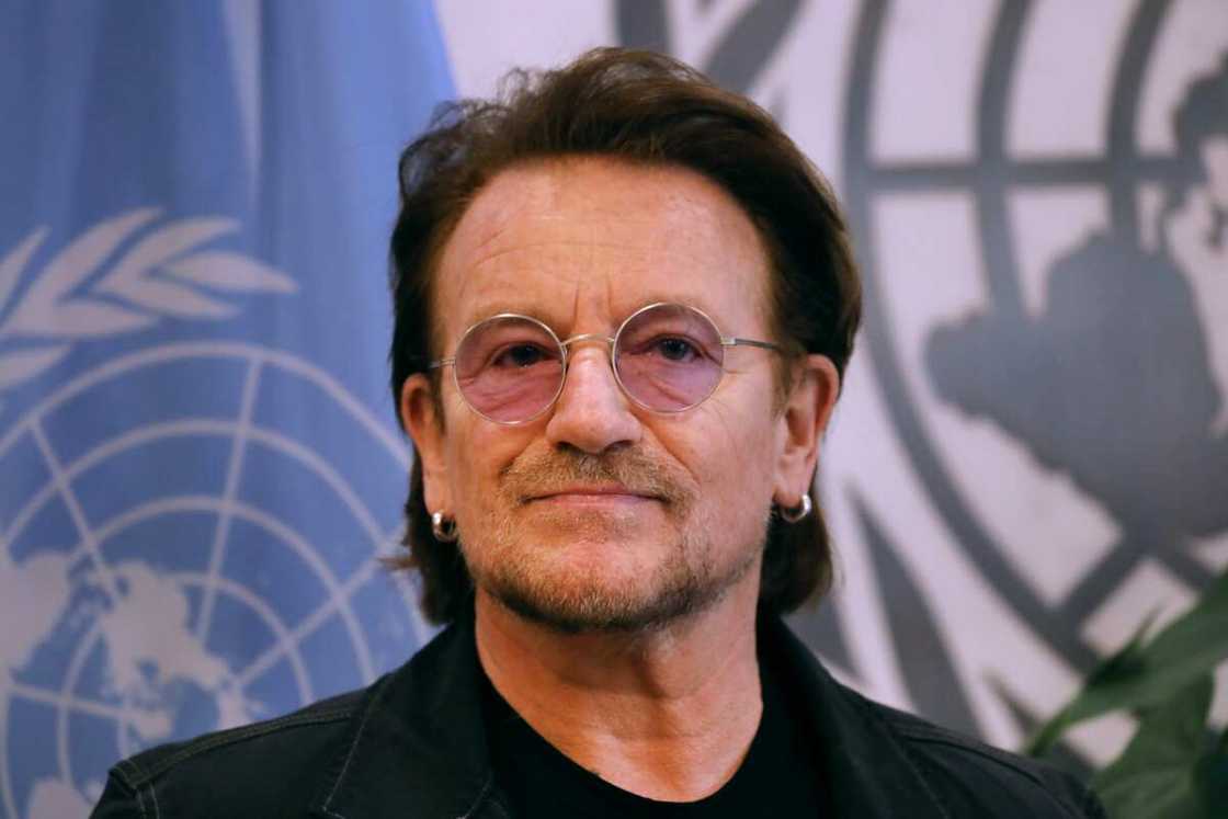 Bono at the UN for the 'Drive for Five' initiative Bono at the UN for the 'Drive for Five' initiative