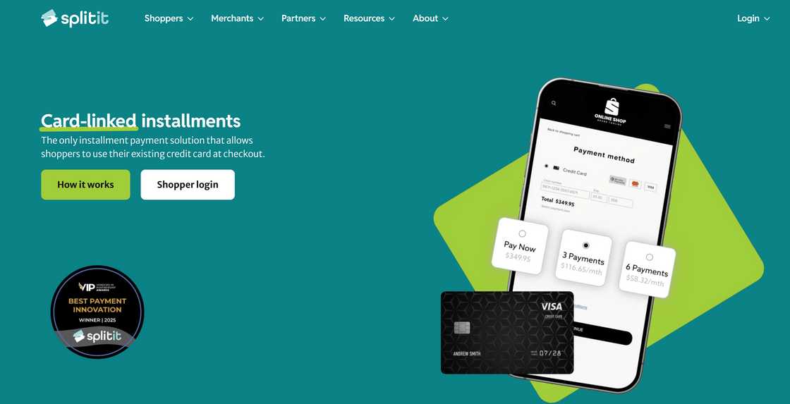 Splitit homepage Splitit homepage