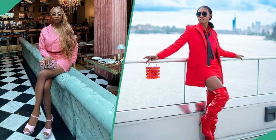 Doyin David glows in black outfit Doyin David glows in black outfit