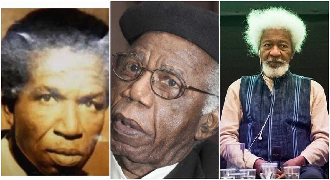 Photos of Cyprian Ekwensi, Chinua Achebe and Wole Soyinka. Photos of Cyprian Ekwensi, Chinua Achebe and Wole Soyinka.