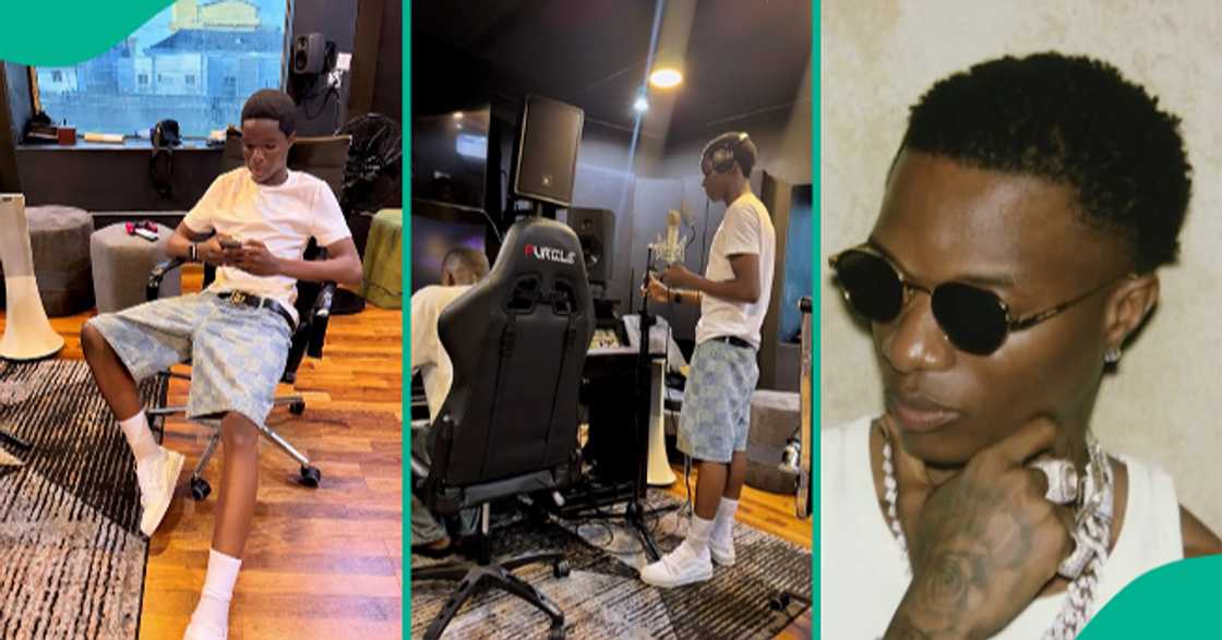 Man shares what he discovered in Wizkid's son's recording studio.