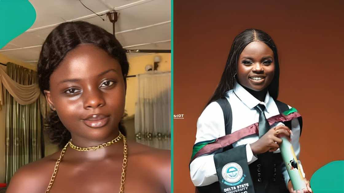 Lady with difficult 100 level experience at DELSU shows off academic awards online
