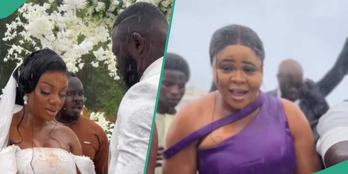 A couple showing focus despite the heavy downpour A couple showing focus despite the heavy downpour