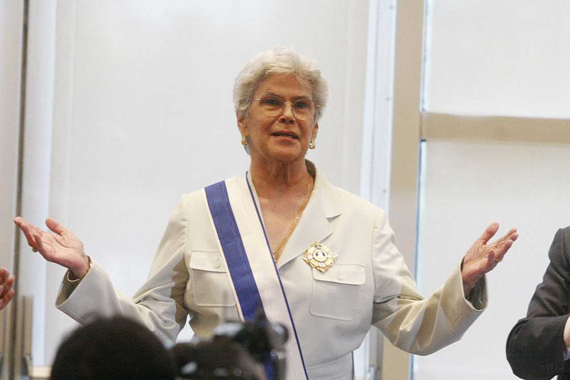 Violeta Chamorro at the Presidential Palace in Managua. Violeta Chamorro at the Presidential Palace in Managua.