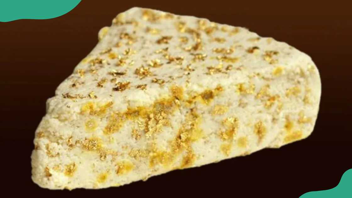 White Stilton Gold, a soft white cheese crafted using actual gold. White Stilton Gold, a soft white cheese crafted using actual gold.
