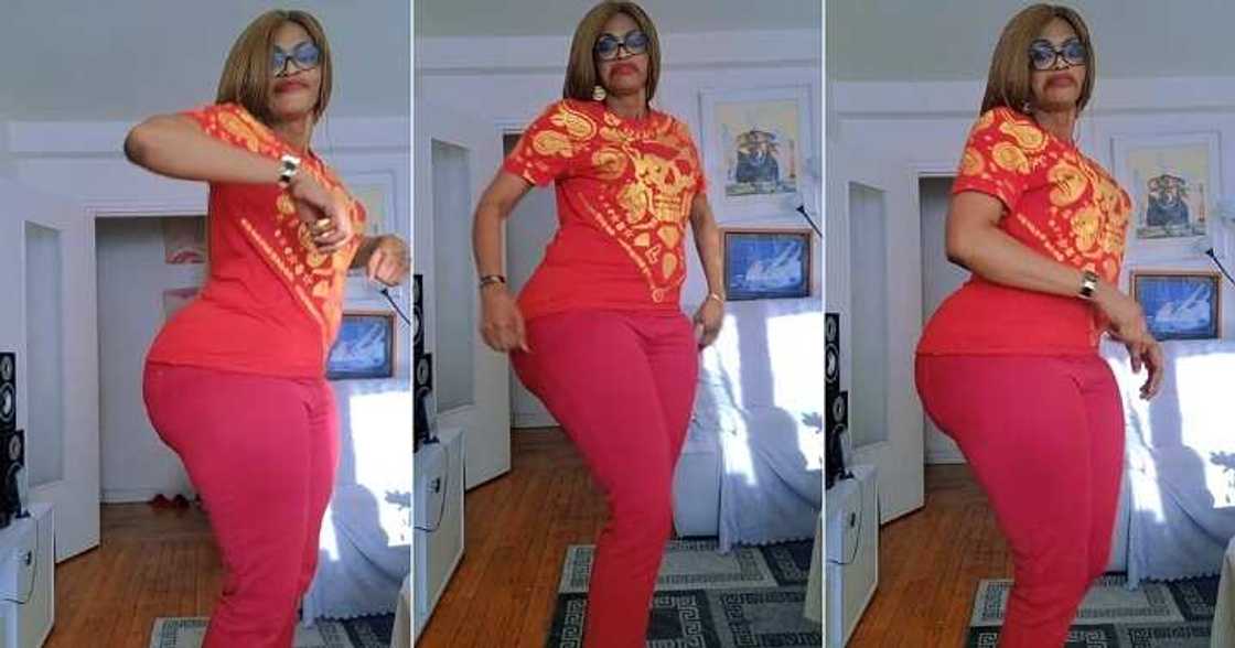 Curvy woman dances Curvy woman dances