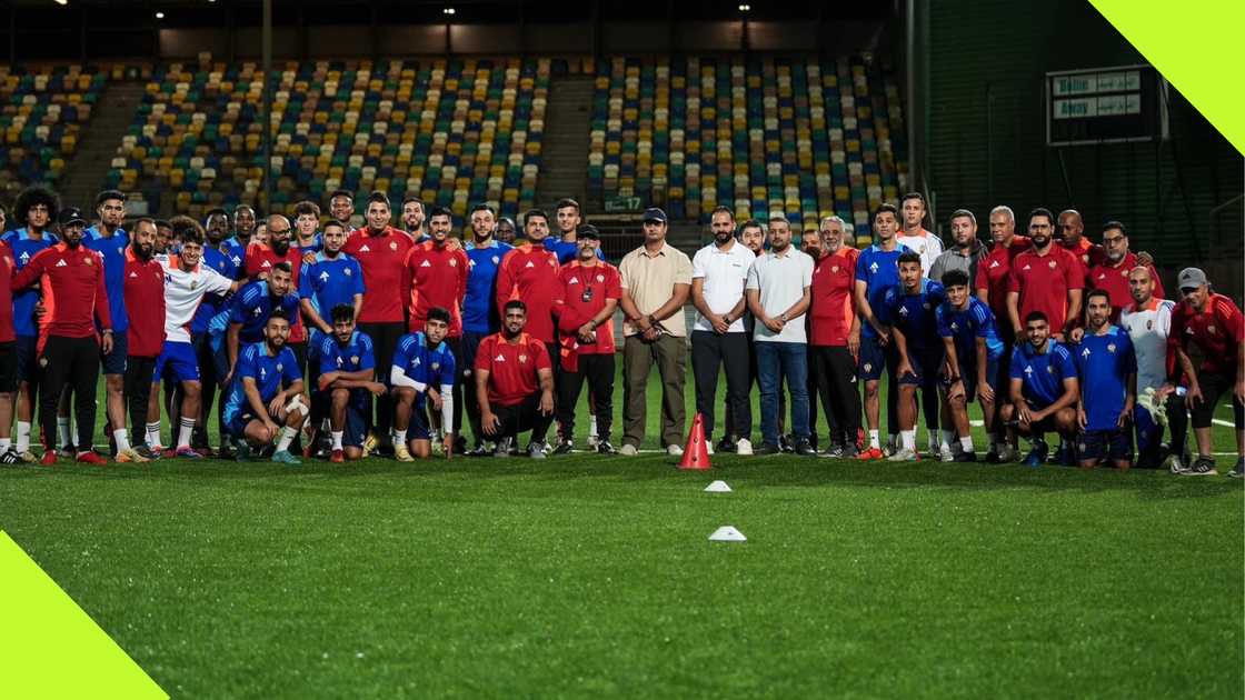 Libya players, Nasser Al-Hadhiri, Martyrs of February Stadium, Benghazi, Benina, Libya, AFCON 2025 qualifier.