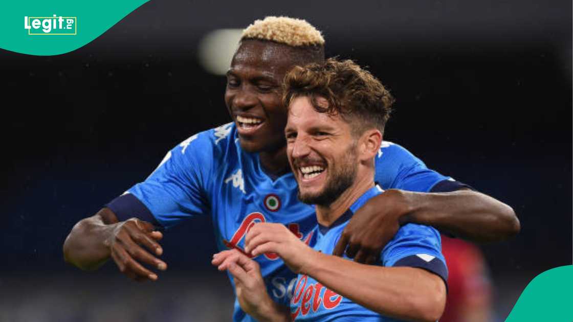 Victor Osimhen, Dries Mertens, Napoli Victor Osimhen, Dries Mertens, Napoli