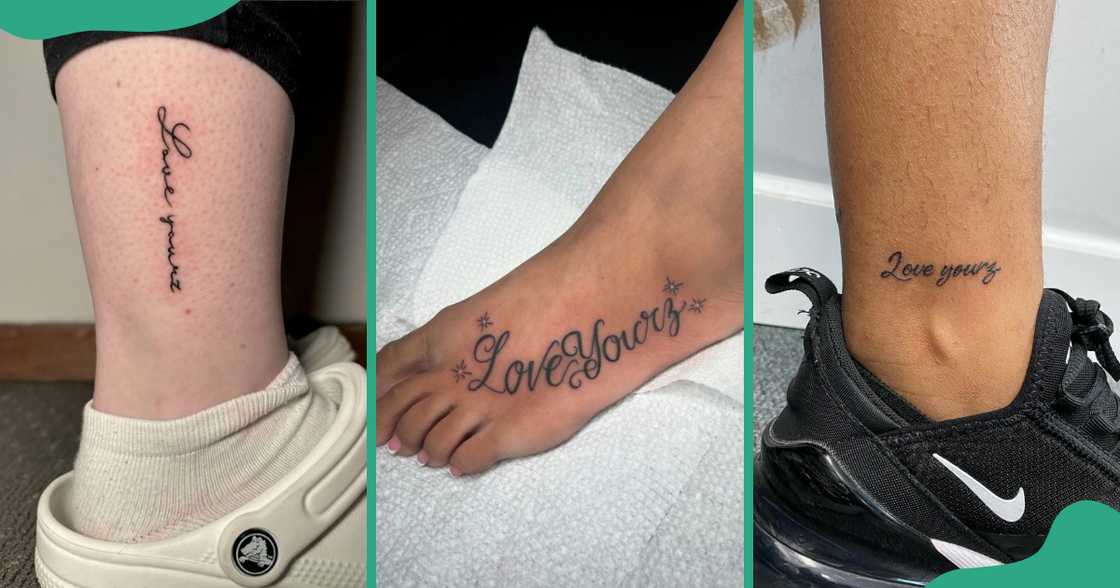 Love Yourz tattoos on the foot