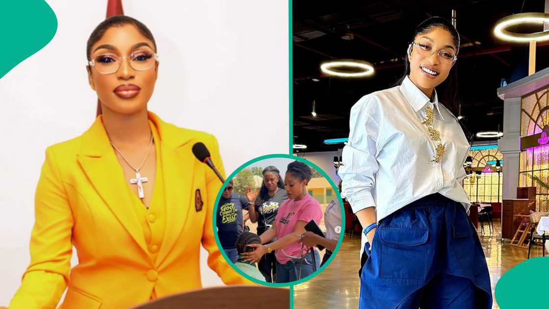 Tonto Dikeh and her team take evangelism to a secondary school.