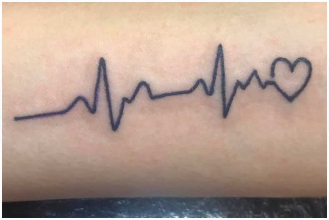 Heartbeat line tattoo