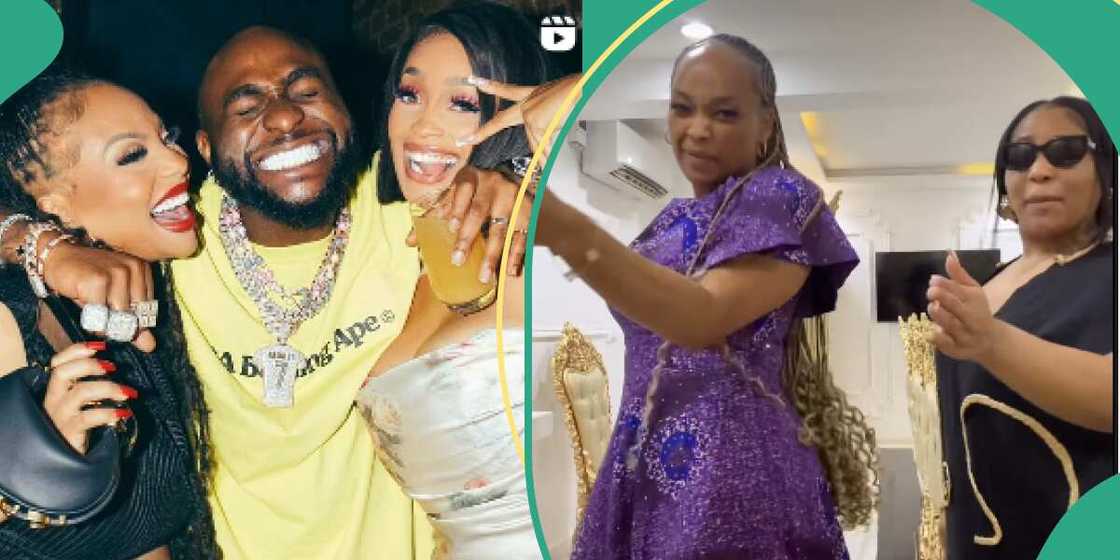 Video of Davido's cousins jumping on the Hmm dance challenge goes viral. Video of Davido's cousins jumping on the Hmm dance challenge goes viral.