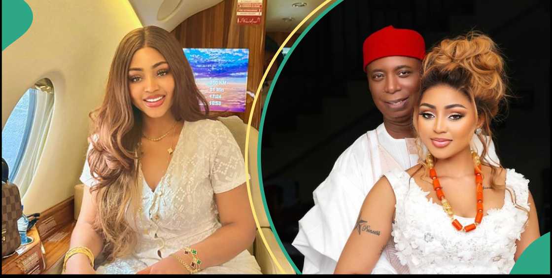 Regina Daniels and husband Ned nwoko on private jet