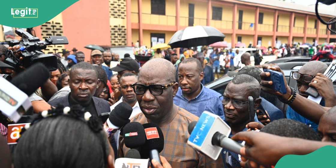 Obaseki, Edo state governor casts his votes and demanded for proper vote collation Obaseki, Edo state governor casts his votes and demanded for proper vote collation