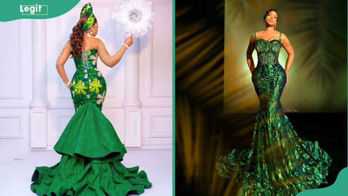 Ladies wearing green sequence gowns Ladies wearing green sequence gowns
