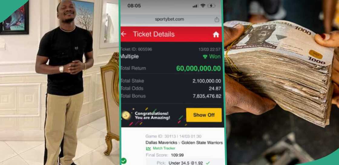 A Nigerian man wins N60 million on Sportybet. A Nigerian man wins N60 million on Sportybet.