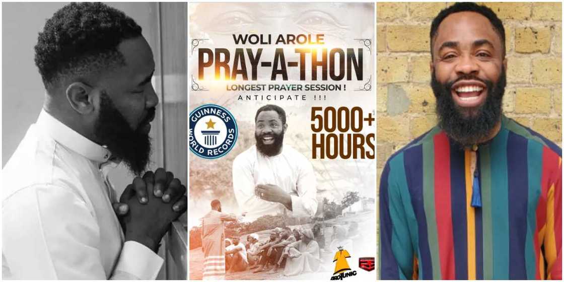 Comedian Woli Arole praying, Comedian Woli Arole to pray for 5000 hours to break Guinness World Record, Comedian Woli Arole Comedian Woli Arole praying, Comedian Woli Arole to pray for 5000 hours to break Guinness World Record, Comedian Woli Arole