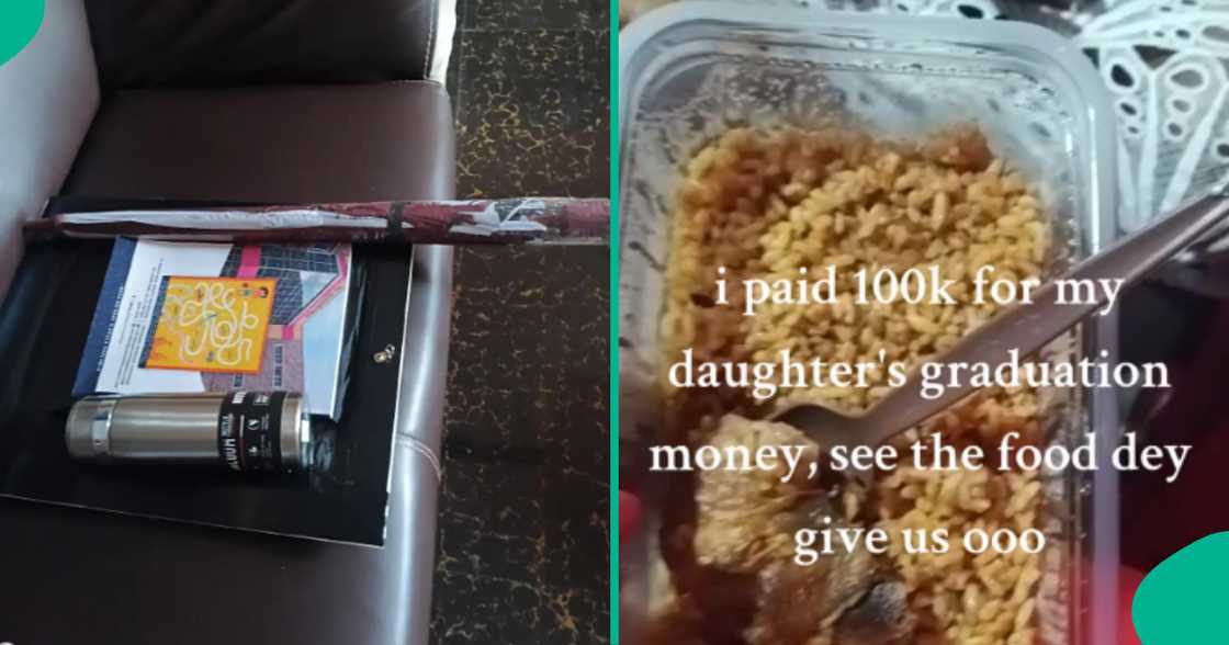 A mother who paid N100k for daughter’s graduation shows food and items she received