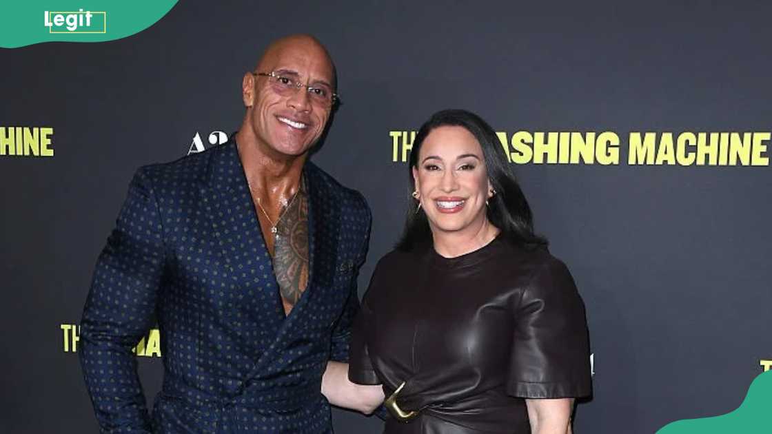 Dwayne Johnson and Dany Garcia at Samuel Goldwyn Theatre