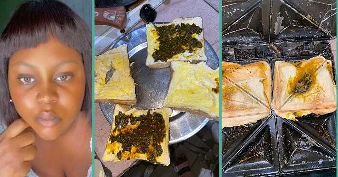 Lady goes viral after combining bread and vegetable soup