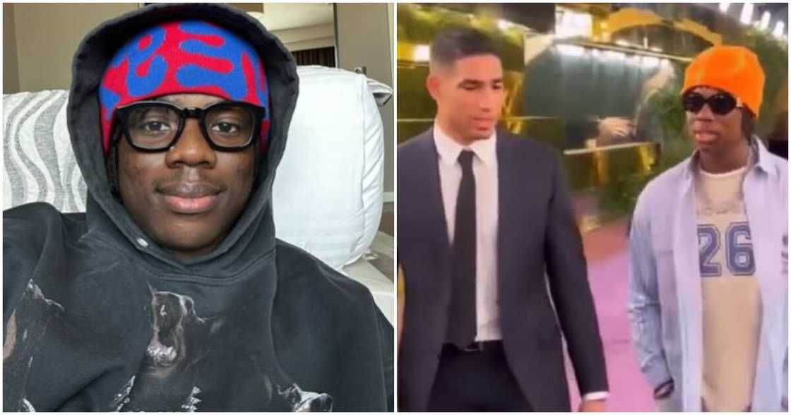 Nigerian singer Rema with footballer Hakimi Nigerian singer Rema with footballer Hakimi