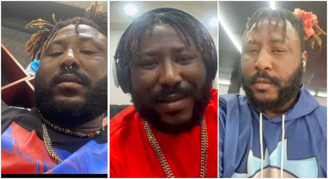 Man speaking with a microphone. Man speaking with a microphone.