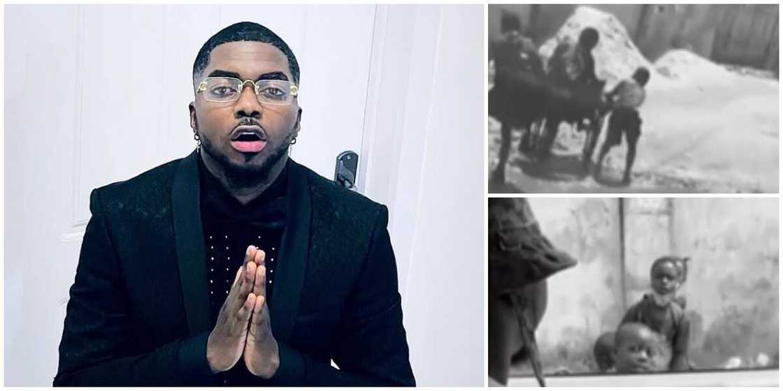 School kids gifted money by singer Skiibii. School kids gifted money by singer Skiibii.