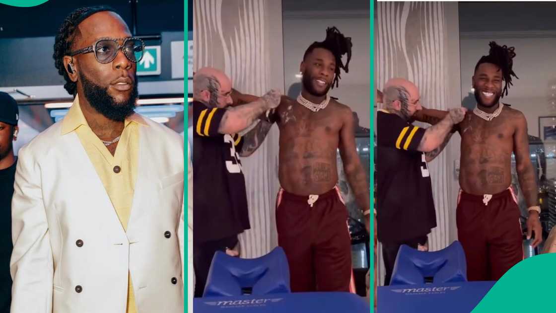 Burna Boy shaves armpit to the admiration of fans. Burna Boy shaves armpit to the admiration of fans.