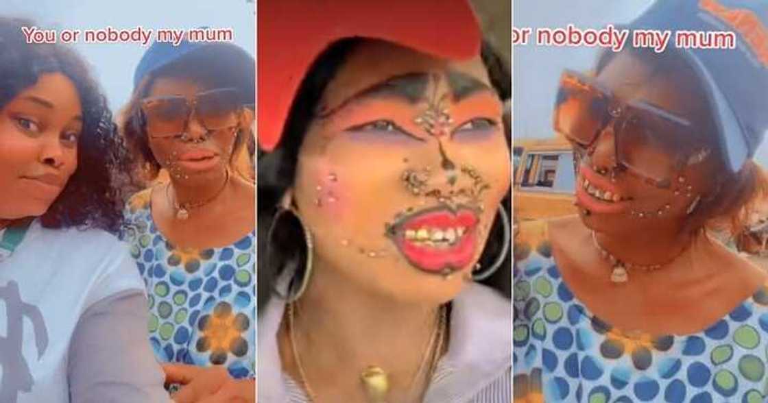 Nigerian mum with face piercings