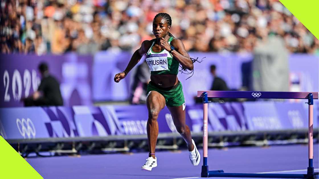 Tobi Amusan during the first round of the 100m hurdles heat at Paris 2024 Olympics. Tobi Amusan during the first round of the 100m hurdles heat at Paris 2024 Olympics.
