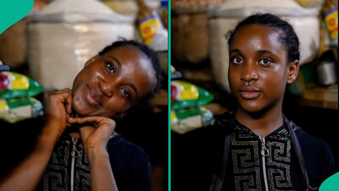 A beautiful lady selling foodstuffs in the market trends after sharing her story.
