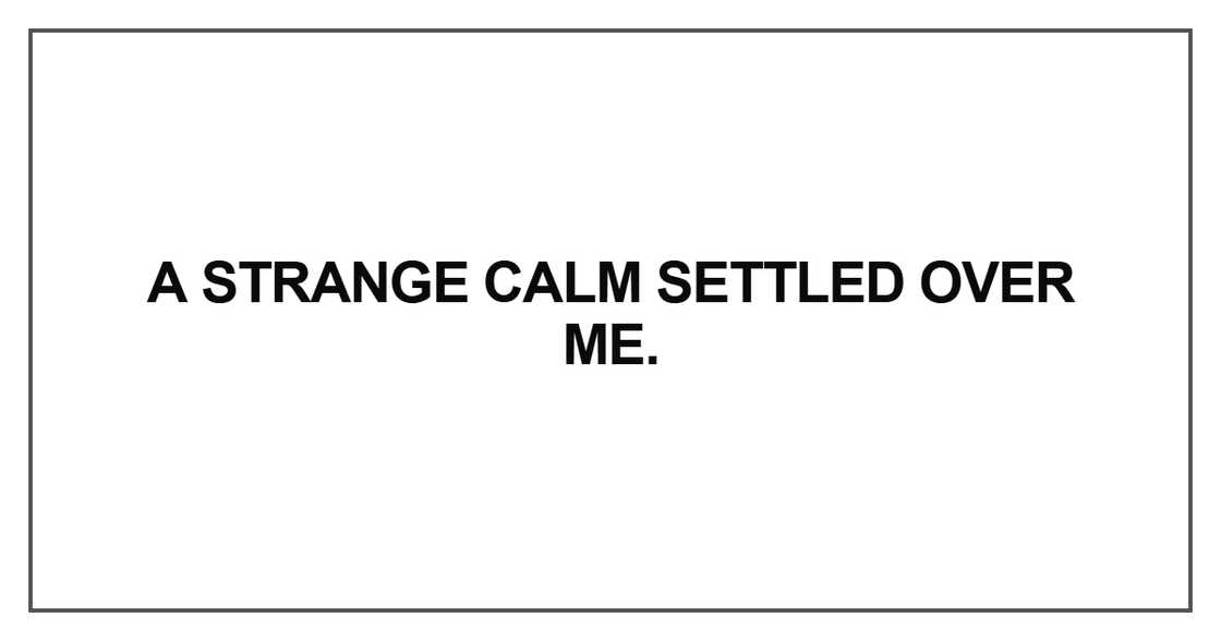 A strange calm A strange calm