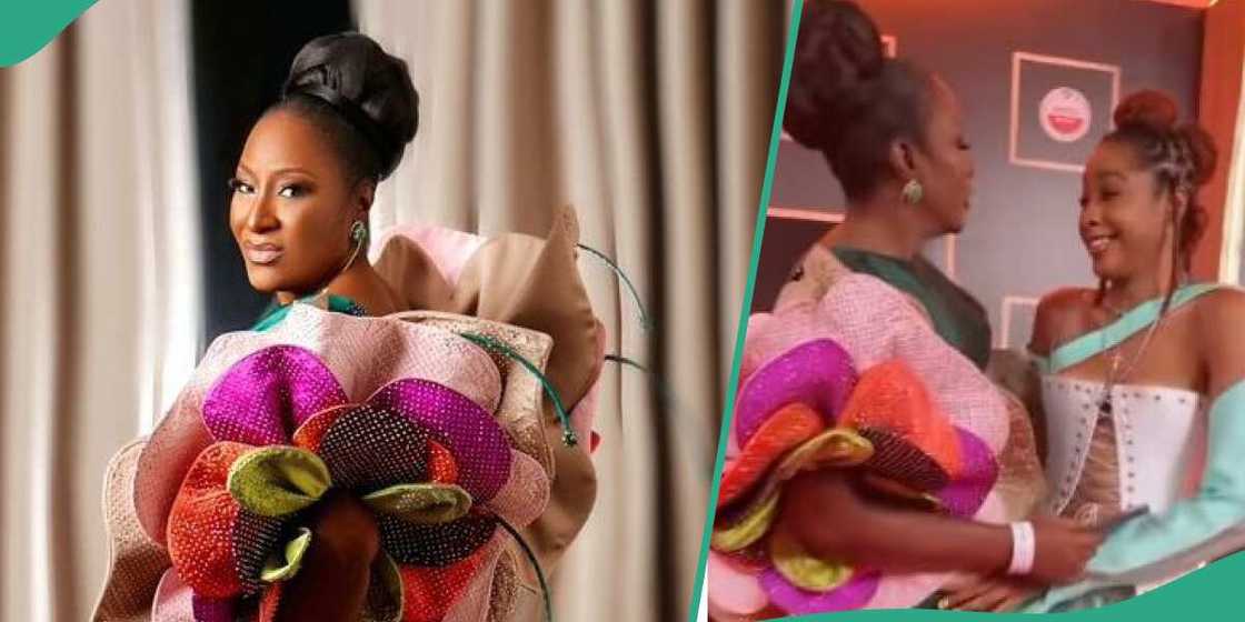 Reactions trail Ireti Doyle's daughter's outfit to AMVCA.