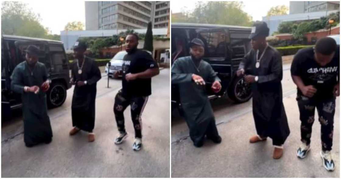 Singers Davido and Zlatan with BBNaija star Kiddwaya Singers Davido and Zlatan with BBNaija star Kiddwaya