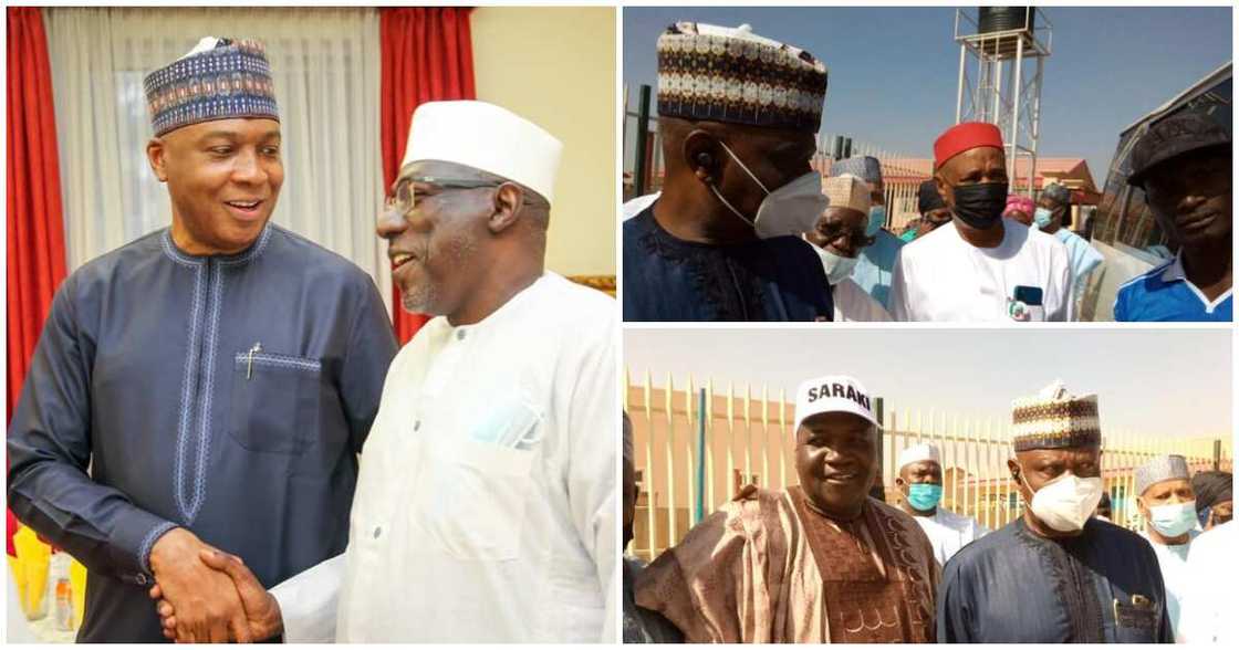 Dr Bukola Saraki and PDP chieftains Dr Bukola Saraki and PDP chieftains