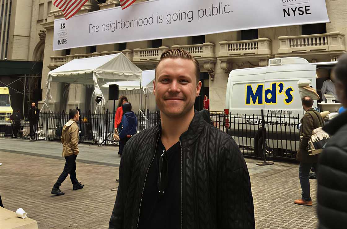 Bob Lee poses in front of the New York Stock Exchange (NYSE) Building