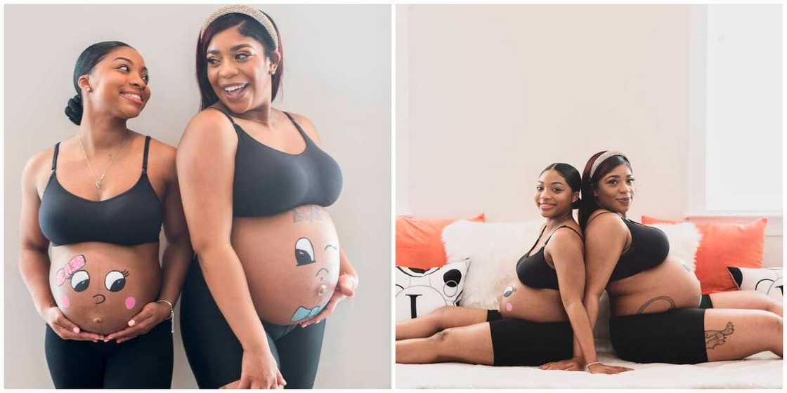 Ladies Who Have Been Friends Since Primary School Share Painted Baby Bumps as They Expect Babies Together